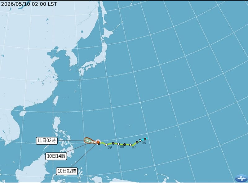 輕度颱風哈格比距離台灣仍相當遙遠，目前對台灣天氣沒有直接影響。&nbsp;&nbsp;&nbsp;圖/中央氣象署