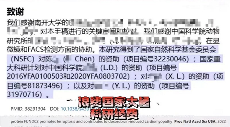 耿同學認為，學術造假不只是誠信問題，更是在大量浪費國家科研經費。 圖：翻攝自 騰訊網 南風窗