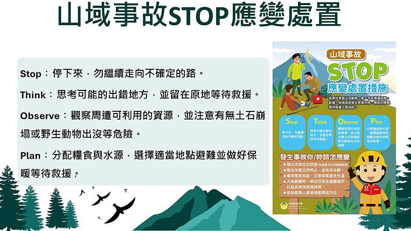 山域事故STOP應變處置。&nbsp;&nbsp;&nbsp;圖：內政部提供
