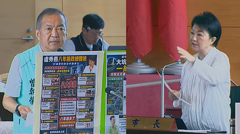 面對議員質詢，盧秀燕鬆口兩週內函請中央，清楚指示是否同意分拆或直接核定，並透過正式回文為市府留下紀錄。&nbsp;&nbsp;&nbsp;圖：取自台中市議會直播畫面。