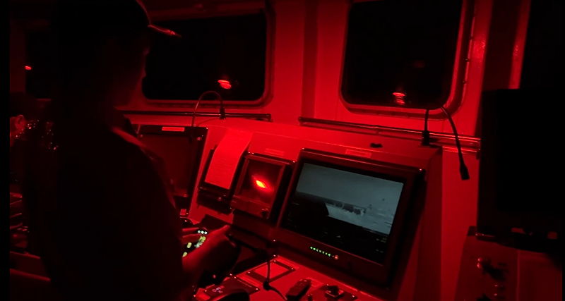海洋委員會海巡署台中艦於夜間使用夜視偵蒐系統監控中國海警3501&nbsp;&nbsp;&nbsp;圖：海巡署提供