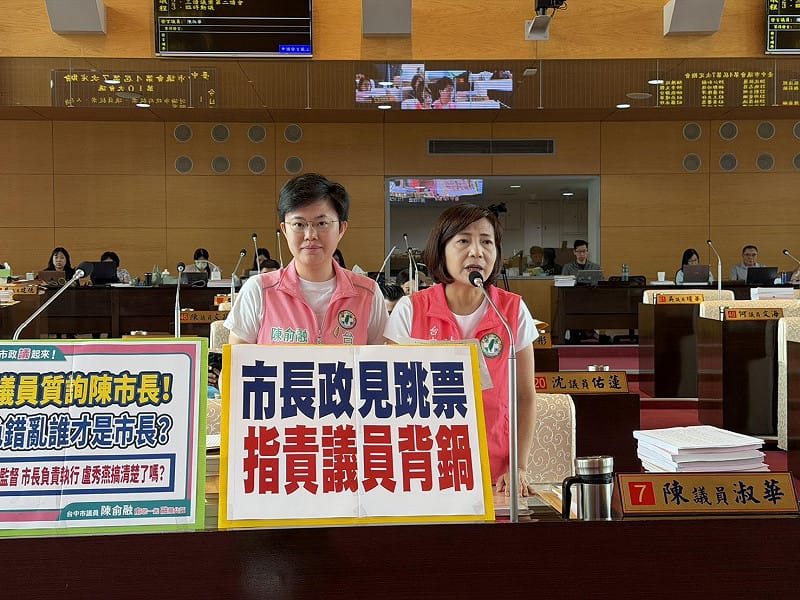 陳淑華指出，盧秀燕沒有民主素養，市長的責任竟然也能推給議員？&nbsp;&nbsp;&nbsp;圖：陳淑華/提供