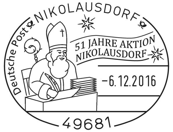 有人專門收集耶誕郵戳，這是德國聖尼古拉耶誕郵局2016年的郵戳。   圖：翻攝德國郵政公司官網