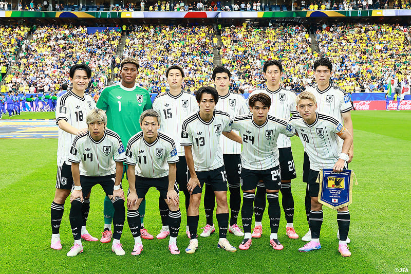  日本對戰巴西首發名單。 圖：翻攝@jfa_samuraiblue X 