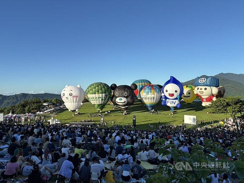 台灣國際熱氣球嘉年華即日起到8月20日在台東鹿野高台舉行，4日開幕。&nbsp;&nbsp;&nbsp;圖/中央社記者張祈
