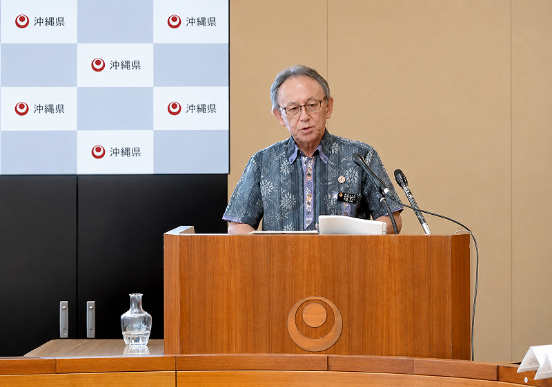  沖繩縣知事玉城丹尼。 圖：翻攝沖縄県公式チャンネルYT（資料照）