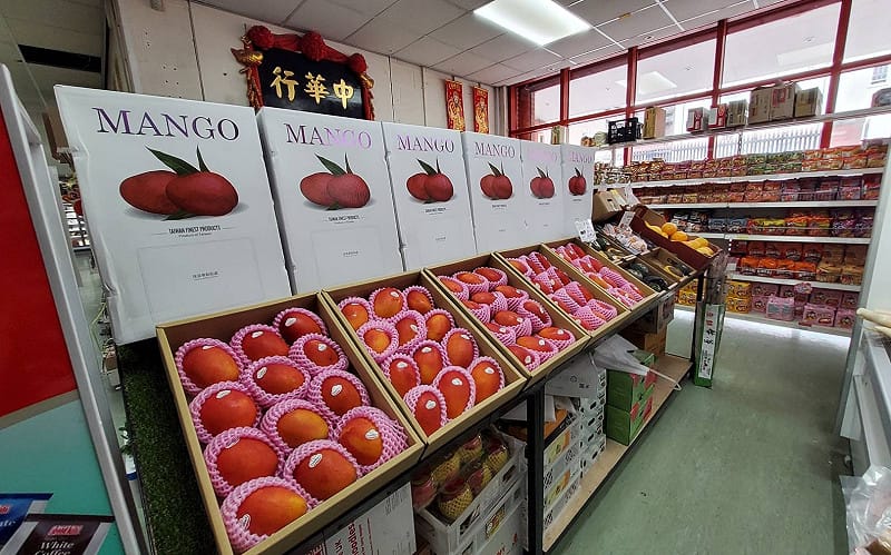 今年台南愛文芒果成功上架日本好市多（Costco），並進入英國北部中華行、恆運行等華人通路及 TAZAKI 日本超市販售，讓日本及英國消費者都能品嚐來自台南的新鮮優質芒果，展現台南果品外銷實力與國際市場競爭力。&nbsp;&nbsp;&nbsp;圖：台南市政府提供