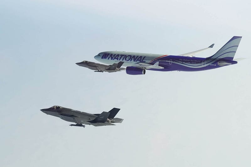 挪威皇家空軍也派遣三架F-35戰機護送世足挪威隊返國班機。 圖:翻攝自ForsvaretFB 挪威皇家空軍也派遣三架F-35戰機護送世足挪威隊返國班機。 圖:翻攝自ForsvaretFB