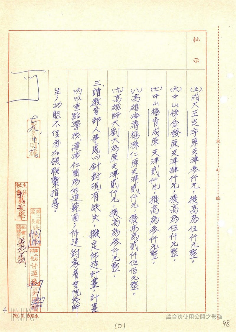 「（法務部調查局）79年佈建綜合卷案」出現王定宇部分&nbsp;&nbsp;&nbsp;圖：檔案局「（法務部調查局）79年佈建綜合卷案」