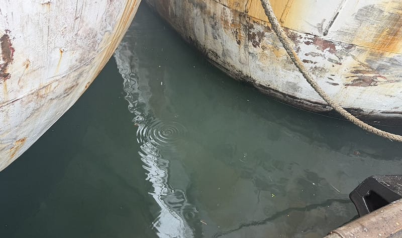 經初步處理後，油污尚無擴散跡象。&nbsp;&nbsp;&nbsp;圖：高雄市海洋局/提供