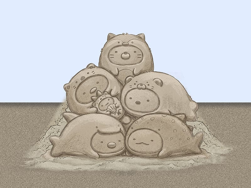 白熊、蜥蜴、企鵝、貓、炸豬排與炸蝦尾依偎相伴。&nbsp;&nbsp;&nbsp;圖：新北市政府高灘地工程管理處／提供