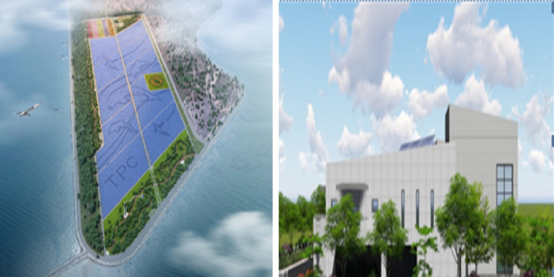 中華電信今(17)日宣布獲得台電彰濱太陽光電新建工程標案，為台灣目前為止規模最大的太陽能發電電廠，標案位於彰濱工業區內，佔地140公頃，預定於開工後450天內可完成初始發電，於108年完工，預估為中華電信增加約58億元營收。   圖：中華電信／提供