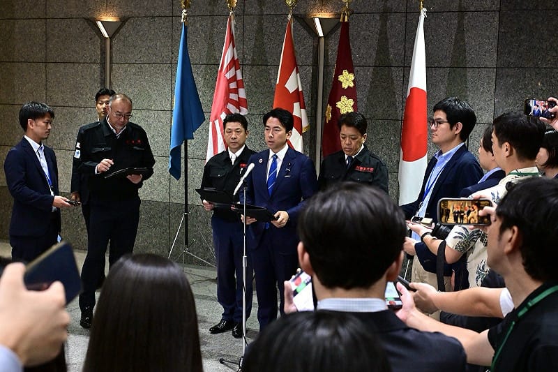  日本防衛大臣小泉進次郎表示，陸上自衛隊正前往永旺夢樂城熊本執行救援任務。 圖：翻攝自@shinjirokoizＸ 