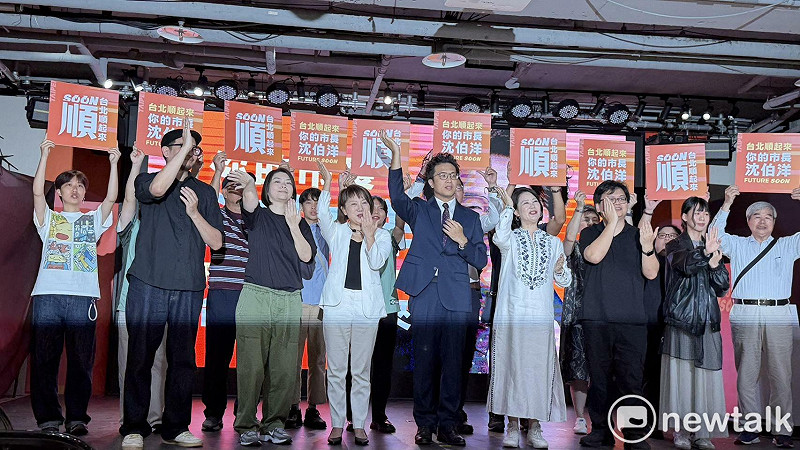  沈伯洋比手勢，讓台北順起來。 圖：高逸帆／攝 