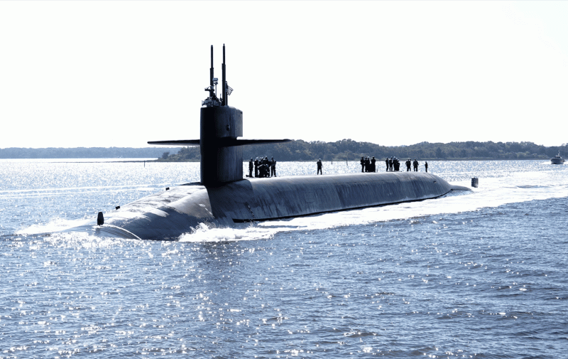 美國海軍俄亥俄級彈道飛彈核潛艦(SSBN),可搭載具核彈頭的「三叉戟II D5」潛射彈道飛彈。 圖:翻攝美國太平洋艦隊官網 美國海軍俄亥俄級彈道飛彈核潛艦(SSBN),可搭載具核彈頭的「三叉戟II D5」潛射彈道飛彈。 圖:翻攝美國太平洋艦隊官網