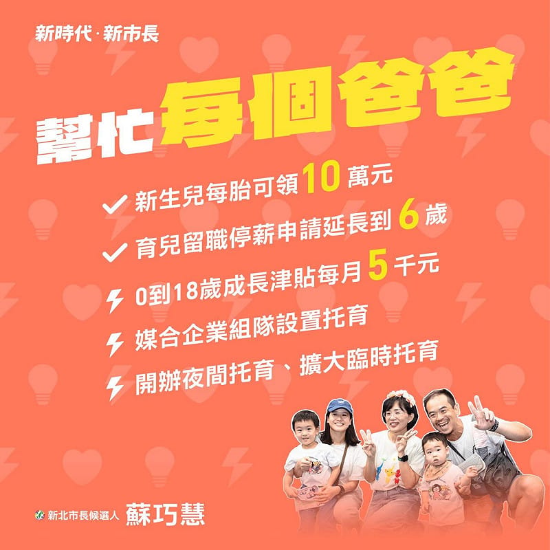 蘇巧慧表示，父親節這天除了向各位爸爸們獻上祝福，也希望用實際的行動支持每一位父親。&nbsp;&nbsp;&nbsp;圖：翻攝蘇巧慧臉書粉專