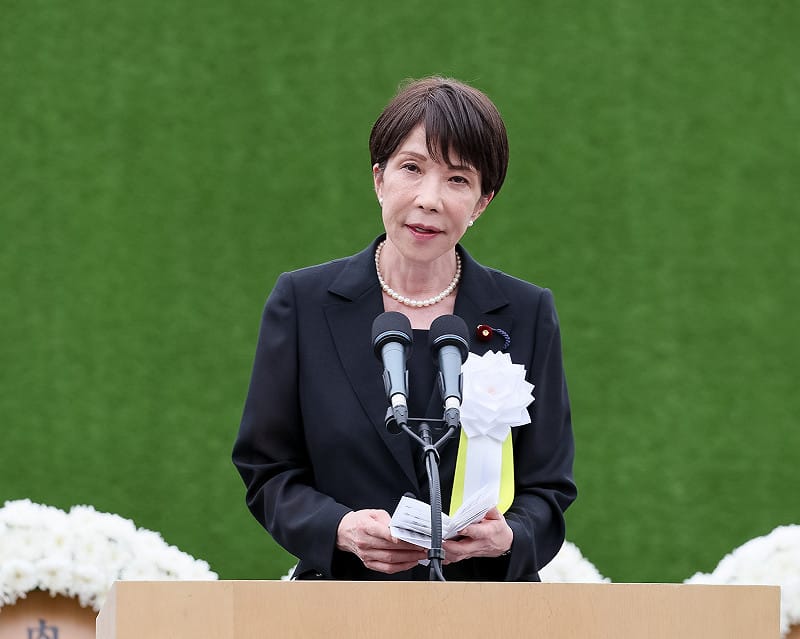 日本首相高市早苗先前出席廣島、長崎原爆和平紀念儀式時表示，日本目前仍堅守「非核三原則」。 圖：翻攝自@takaichi_sanae Ｘ 