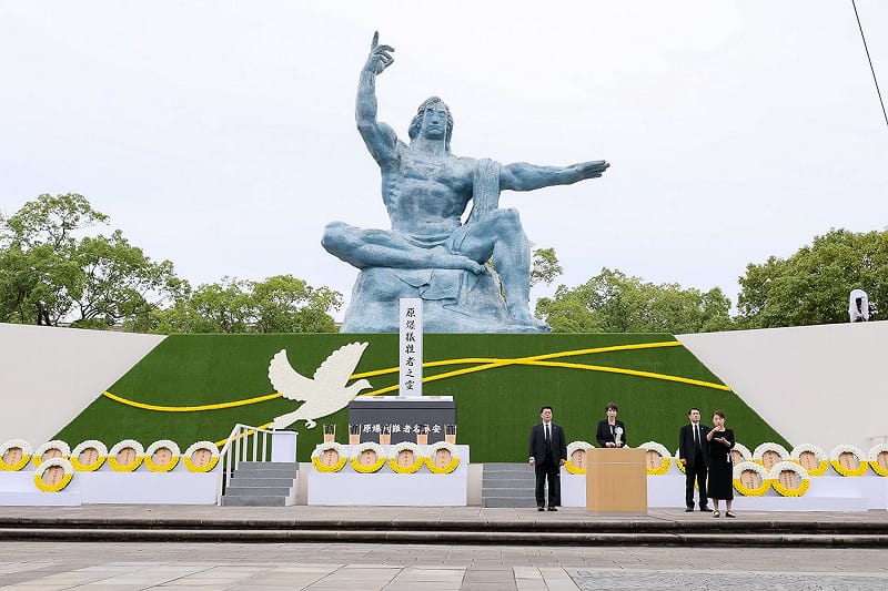日本長崎市9日舉行長崎原爆81週年和平紀念儀式，包括日本首相高市早苗在內多名政要及多國使節都有出席該紀念儀式。&nbsp;&nbsp;&nbsp;圖：翻攝自首相官邸官網