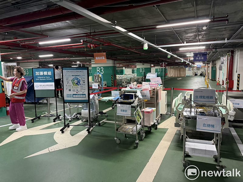 賴清德前往衛福部雙和醫院視導「新北市2026城鎮韌性（全民防衛動員）演習－醫療降載、地下化演練」。&nbsp;&nbsp;&nbsp;圖：高逸帆／攝
