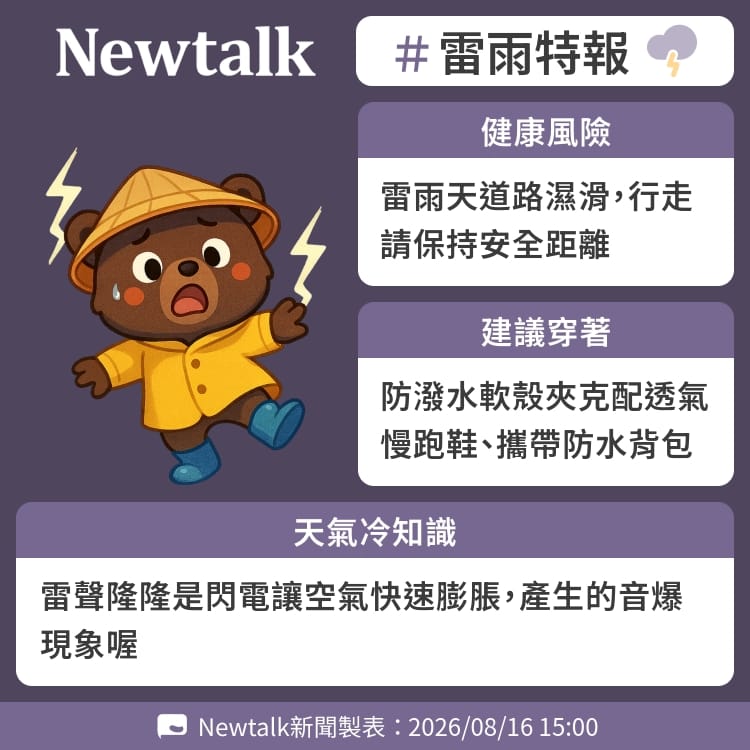 雷聲隆隆是閃電讓空氣快速膨脹，產生的音爆現象喔 圖：Newtalk製表&nbsp;&nbsp;&nbsp;