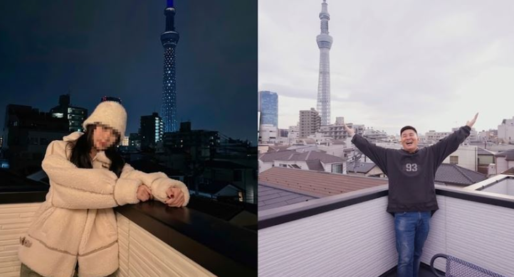 有網友發現一名禮生女網紅在日本的慶生照，陽台取景角度與Joeman的東京三層樓透天厝相似，立刻引發熱議。&nbsp;&nbsp;&nbsp;圖：翻攝自IG