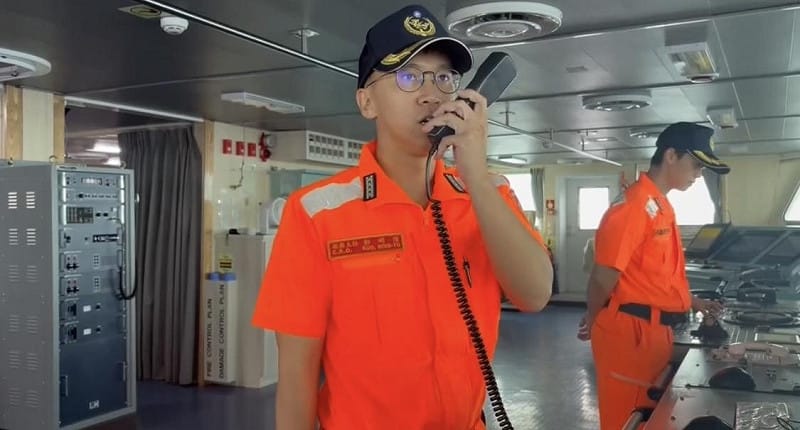「雲林艦」廣播強勢驅離中國海警船。&nbsp;&nbsp;&nbsp;圖：海巡署東南沙分署／提供