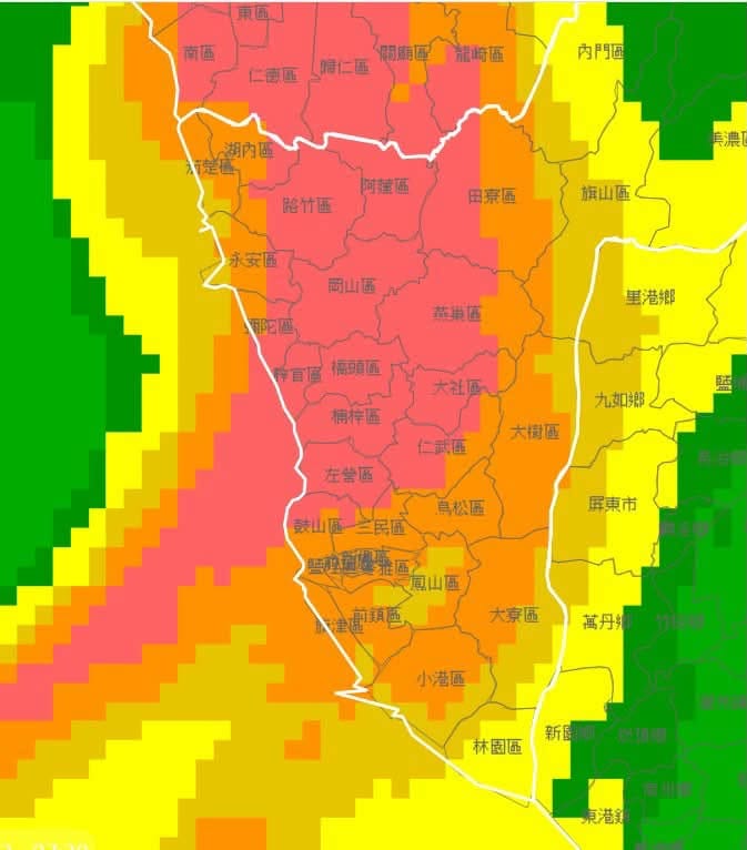 高雄今（23）日受強降雨侵襲，最大時雨量上看40至70毫米。&nbsp;&nbsp;&nbsp;圖/取自陳其邁 Chen Chi-Mai  臉書