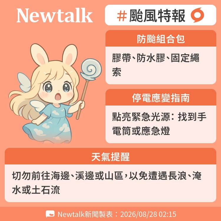 切勿前往海邊、溪邊或山區，以免遭遇長浪、淹水或土石流 圖：Newtalk製表&nbsp;&nbsp;&nbsp;