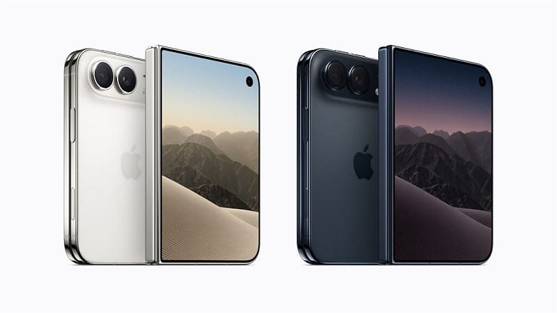 蘋果9日發表首款摺疊智慧型手機iPhone Duo。&nbsp;&nbsp;&nbsp;圖：翻攝蘋果公司網頁