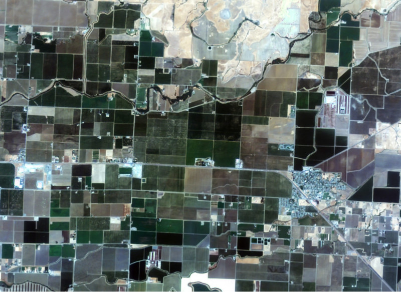福衛五號校正後的美國加州取像畫面。   圖：太空中心提供