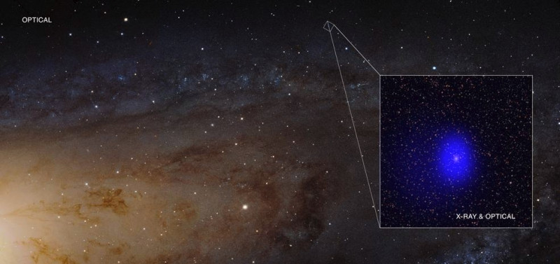 「J0045 + 41」一直以來都被認為是仙女座星系的特殊存在，直到最近才發現它根本不在仙女座。   圖：翻攝自NASA
