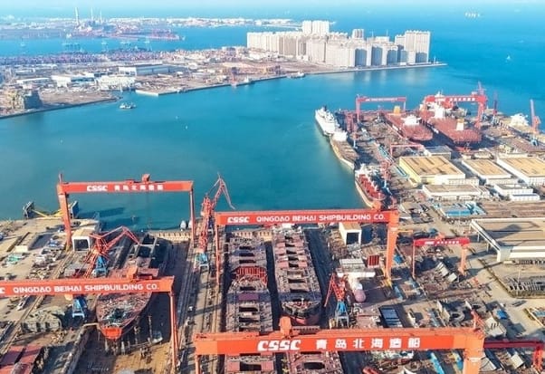 山東青島北海造船廠。&nbsp;&nbsp;&nbsp;圖 : 翻攝自騰訊網