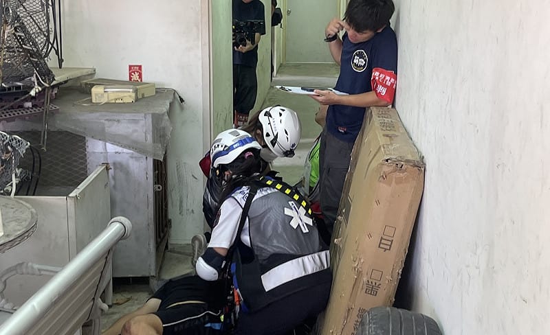 考核有限資源與時間壓力下的檢傷分類、緊急處置與後送決策。&nbsp;&nbsp;&nbsp;圖：高雄市消防局／提供