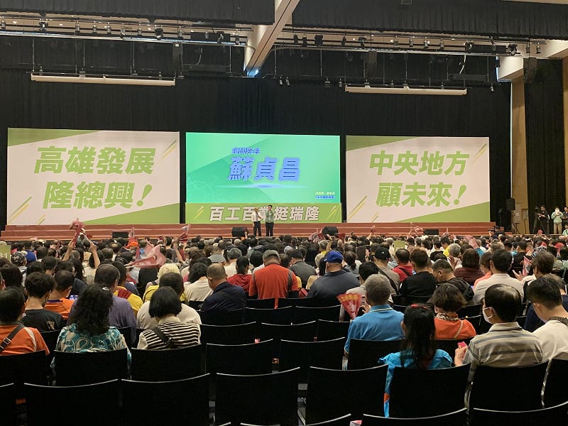 前行政院長蘇貞昌現身為賴瑞隆站台。 圖:孫家銘/攝 前行政院長蘇貞昌現身為賴瑞隆站台。 圖:孫家銘/攝