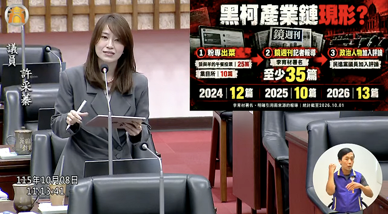 無流量匿名粉專屢獲特定媒體引用 許采蓁質疑高雄出現「黑柯產業鏈」?