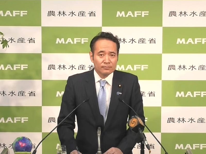  前農林水產省大臣簗和生就任後被踢爆涉及多起爭議。 圖：翻攝自maffchannel YT（資料照）