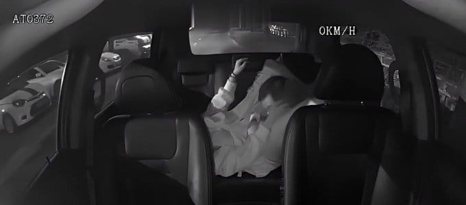 司機與女乘客的互動過程都被車內的監視器拍了下來。&nbsp;&nbsp;&nbsp;圖：翻攝自 @wjm544 X 帳號