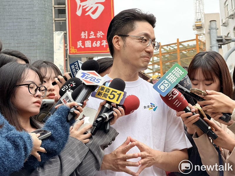  蔣萬安出席台北市議員陳錦祥競選總部成立。 圖：高逸帆／攝 