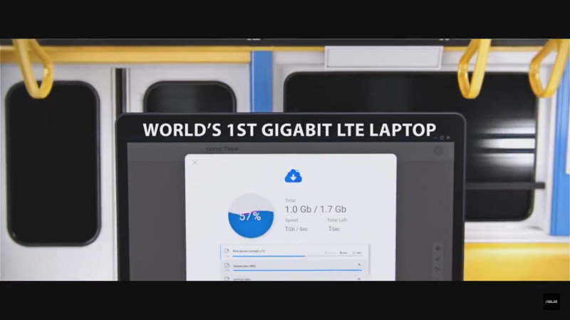 華碩採用驍龍處理器的首款Gigabit LTE筆記型電腦「NovaGo」。    圖：翻攝自 ASUS YouTube