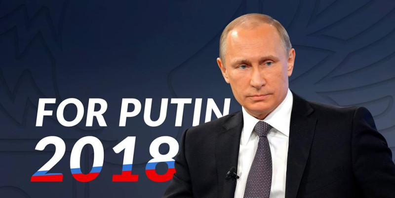 俄羅斯總統普亭6日宣布，將參加明年3月俄羅斯大選，爭取另一個6年總統任期。   圖：翻攝For Vladimir Putin臉書