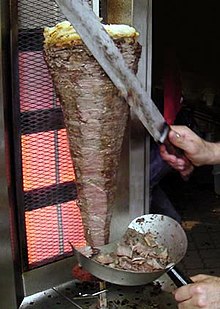 土耳其烤肉串沙威瑪使用磷酸鹽，保持冷凍肉鮮嫩多汁。   圖：翻攝維基網站