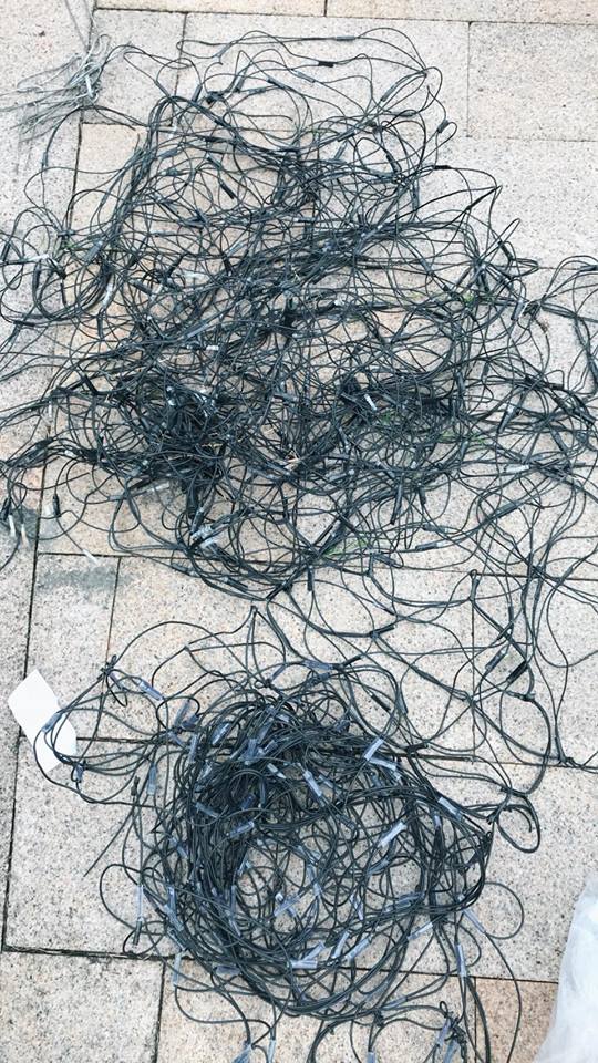 有40至50公尺網燈損壞，目前已修復完畢，呼籲民眾不要再任意踐踏。   圖 : 台中市政府水利局 / 提供