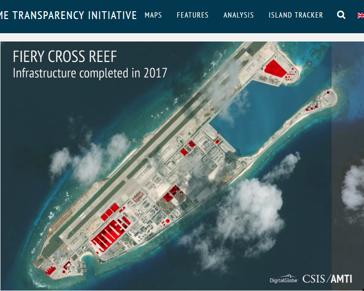 「亞洲海事透明倡議組織」以人造衛星照片追蹤中國在南海的工事，發現中國仍然繼續在南沙與西沙進行建設。   圖：翻攝亞洲海事透明倡議組織AMTI