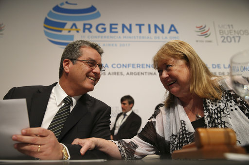 行政院經貿談判辦公室今(15)日表示，WTO第11屆部長會議於13日在阿根廷布宜諾斯艾利斯閉幕。最後會議就許多議題均無法獲致共識，甚至連最基本的部長宣言都未能產生。   圖：達志影像／美聯社