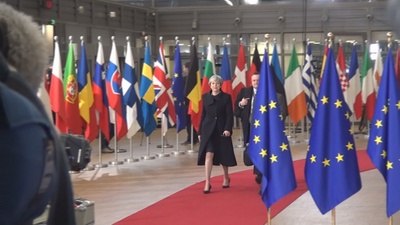 英國首相梅伊（Theresa May）昨天出席峰會，並向歐盟表達謝意。   圖/中央社