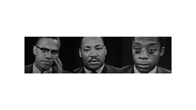 左起：麥爾坎X、馬丁‧路德‧金恩博士、詹姆斯‧鮑德溫，三人在非裔美國人民權運動中扮演重要角色。    圖：翻攝自IMDb網路電影資料庫