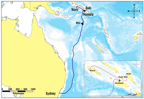 華為海洋網路公司與索羅門群島簽協議，擬鋪設從雪梨到索羅門群島的海底光纖電纜，引起澳洲疑慮。   圖：翻攝華為海洋網路公司