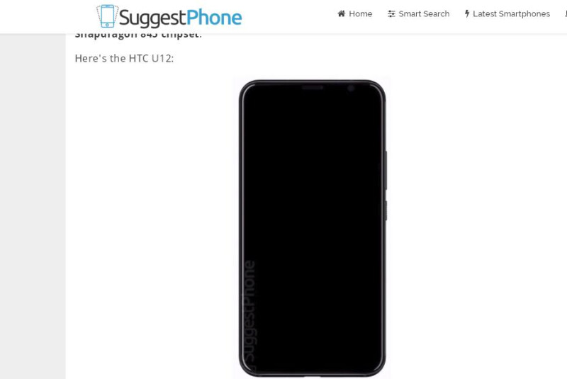 外媒SuggestPhone公佈了HTC下一代旗艦手機U12的流出照片。   圖：翻攝自SuggestPhone 官方網站