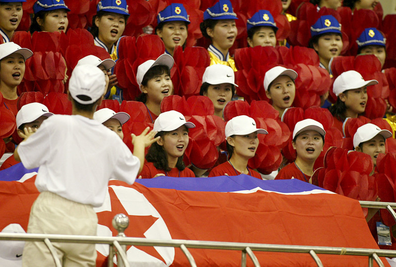 北韓美女啦啦隊。   圖：達志影像/路透社