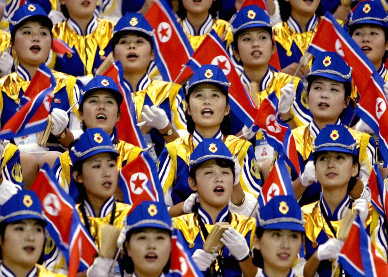 參加2002年釜山亞運的北韓美女啦啦隊。   圖：達志影像/路透社
